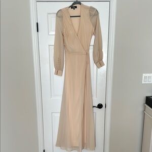 Elegant Cream Wrap Dress